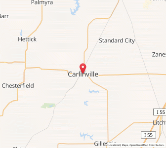 Map of Carlinville, Illinois