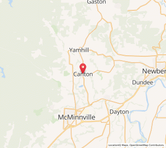 Map of Carlton, Oregon