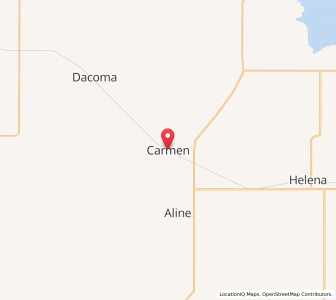 Map of Carmen, Oklahoma