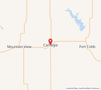 Map of Carnegie, Oklahoma