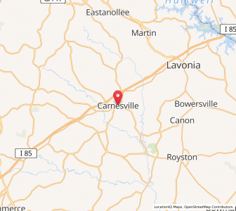 Map of Carnesville, Georgia