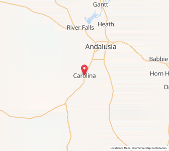 Map of Carolina, Alabama