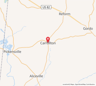 Map of Carrollton, Alabama