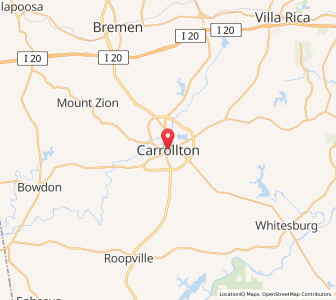 Map of Carrollton, Georgia