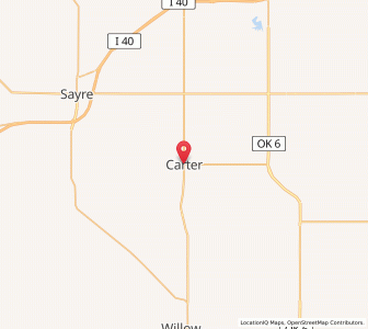 Map of Carter, Oklahoma