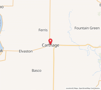 Map of Carthage, Illinois