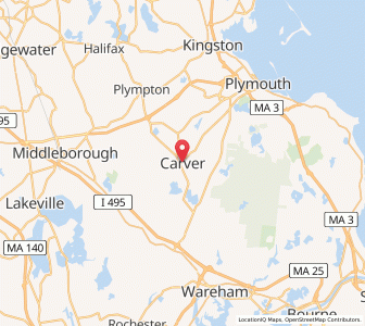 Map of Carver, Massachusetts