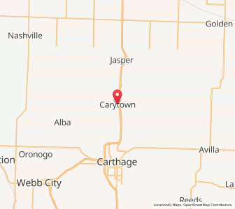 Map of Carytown, Missouri