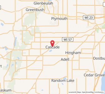 Map of Cascade, Wisconsin