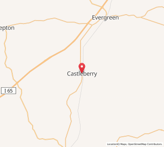 Map of Castleberry, Alabama