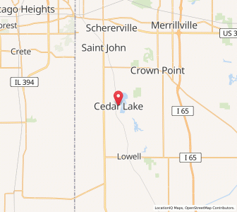 Map of Cedar Lake, Indiana