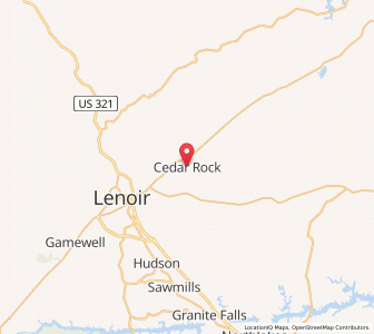 Map of Cedar Rock, North Carolina