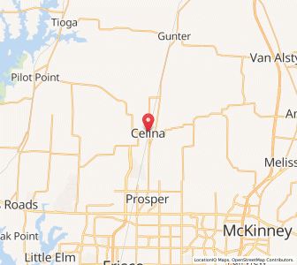 Map of Celina, Texas