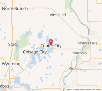 Map of Center City, Minnesota