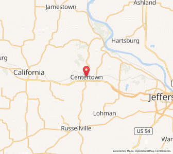 Map of Centertown, Missouri