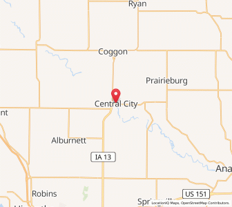 Map of Central City, Iowa
