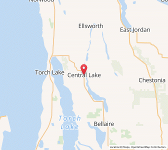 Map of Central Lake, Michigan