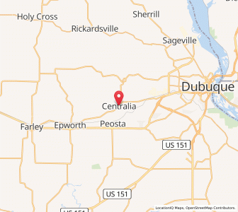 Map of Centralia, Iowa