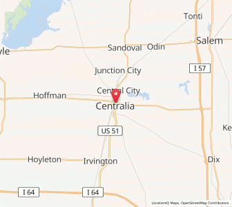 Map of Centralia, Illinois
