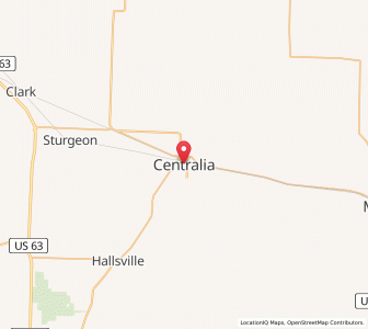 Map of Centralia, Missouri