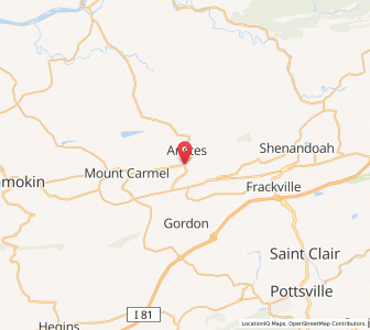 Map of Centralia, Pennsylvania