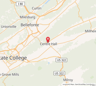 Map of Centre Hall, Pennsylvania