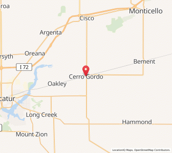 Map of Cerro Gordo, Illinois