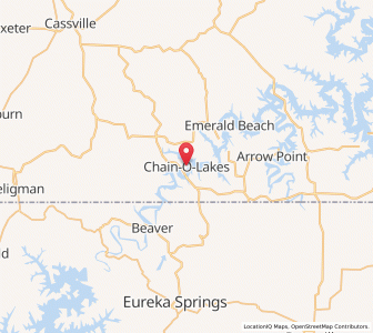 Map of Chain-O-Lakes, Missouri