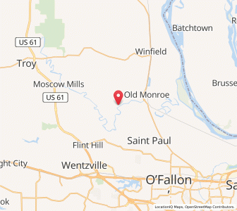 Map of Chain of Rocks, Missouri