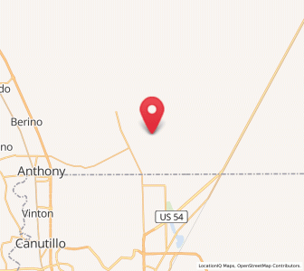 Map of Chaparral, New Mexico