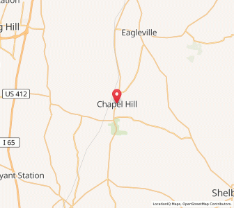 Map of Chapel Hill, Tennessee