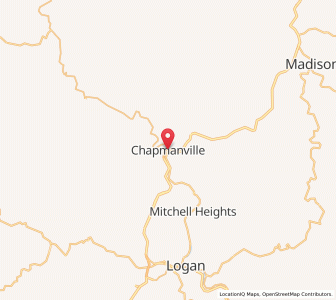 Map of Chapmanville, West Virginia