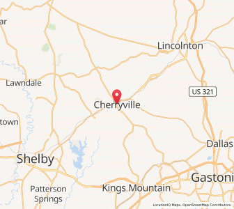 Map of Cherryville, North Carolina