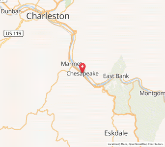Map of Chesapeake, West Virginia