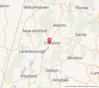 Map of Cheshire, Massachusetts