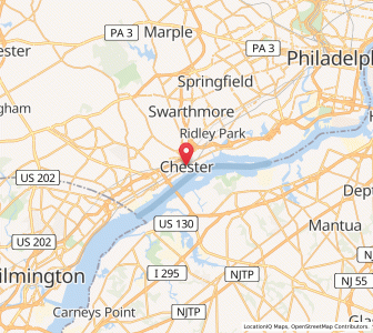 Map of Chester, Pennsylvania