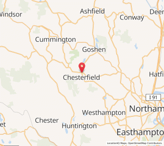 Map of Chesterfield, Massachusetts