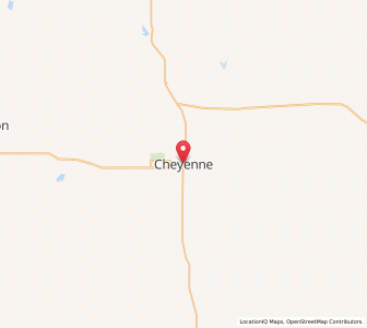 Map of Cheyenne, Oklahoma