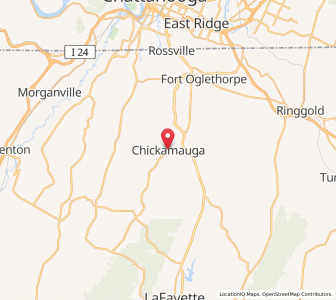 Map of Chickamauga, Georgia