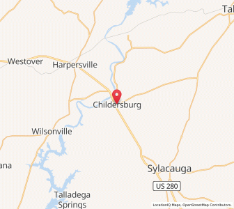Map of Childersburg, Alabama