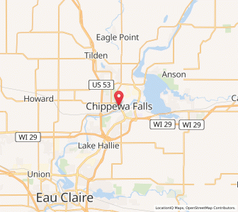 Map of Chippewa Falls, Wisconsin