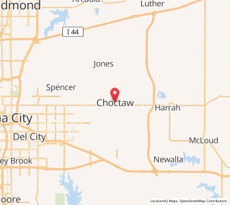 Map of Choctaw, Oklahoma