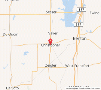 Map of Christopher, Illinois