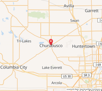 Map of Churubusco, Indiana