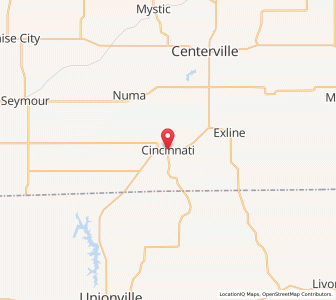 Map of Cincinnati, Iowa