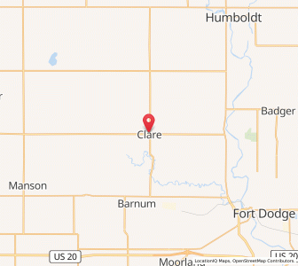 Map of Clare, Iowa