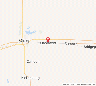 Map of Claremont, Illinois