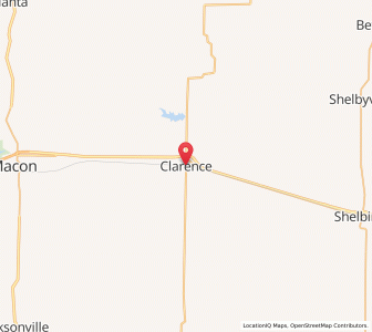 Map of Clarence, Missouri
