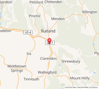 Map of Clarendon, Vermont