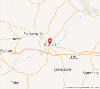 Map of Clarion, Pennsylvania